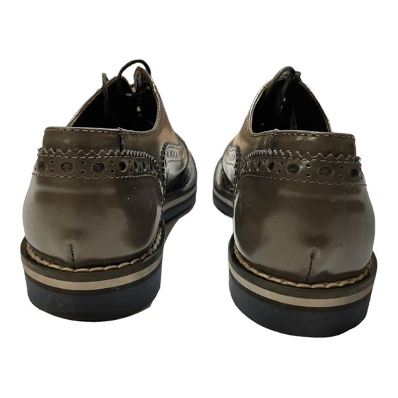 AGL ✘ NEW Patent Leather Lacercut Lace Up Loafers Oxford Shoes, Italy, Grey, 7.5 - Picture 4 of 7
